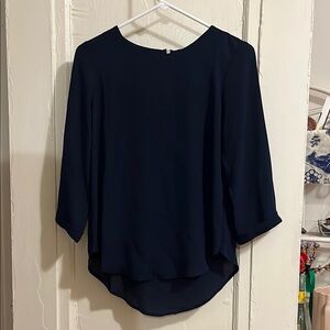 Forever 21 Dark Blue 3/4 Sleeve Blouse